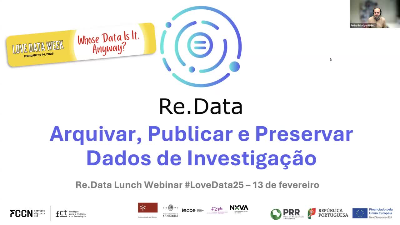 Arquivar, publicar e preservar dados de investigação.